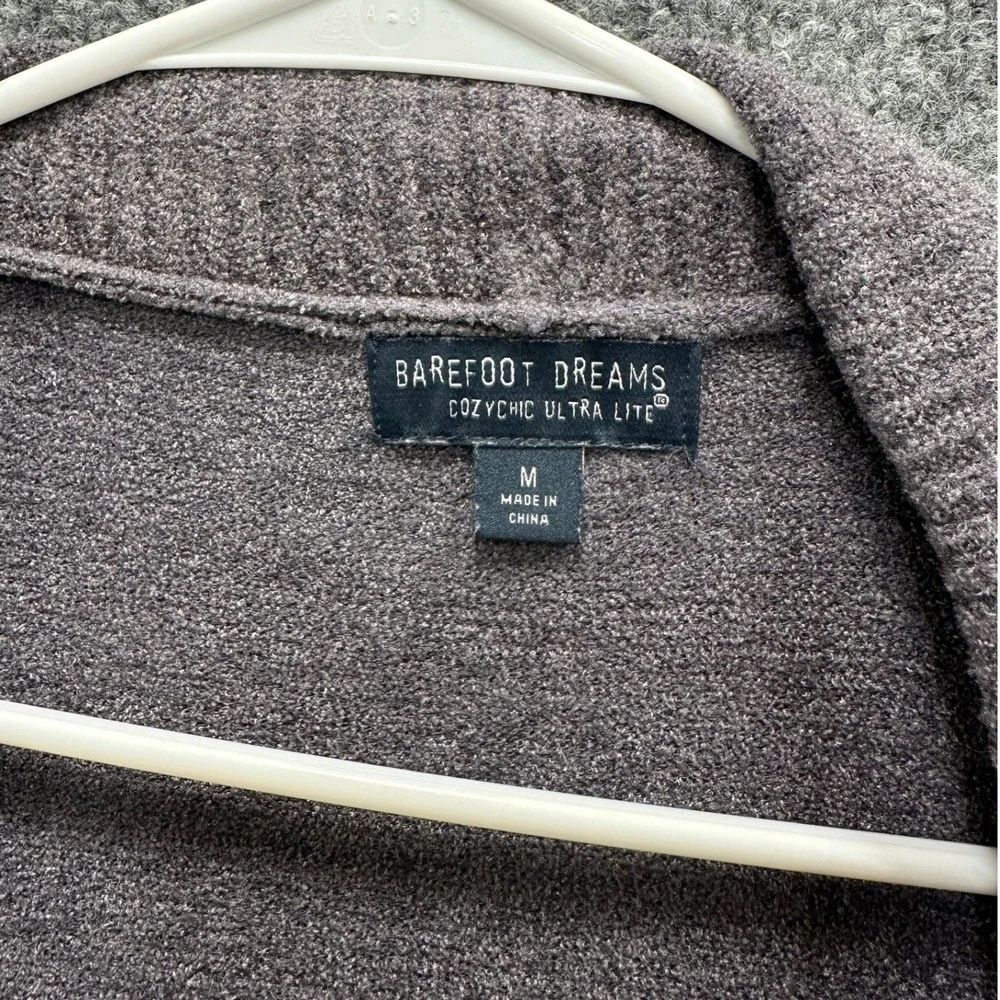 Barefoot Dreams CozyChic Ultra Lite Cinched Back Cardigan Grey Womens Medium - Picture 3 of 7
